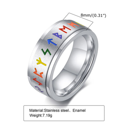 Ring - Rainbow Rune Rotatable Ring