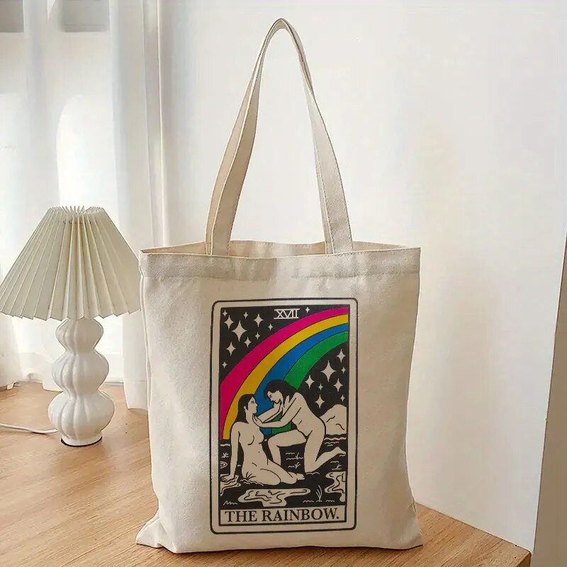 Tote Bags - The Sapphic Rainbow Tarot Tote Bag