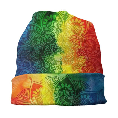 Hats - Pride Rainbow Mandala Skullies Beanie Cap