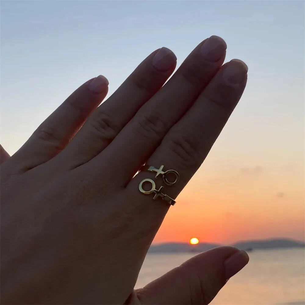 Ring - LGBTQIA+ Minimalist Double Venus Symbol Ring