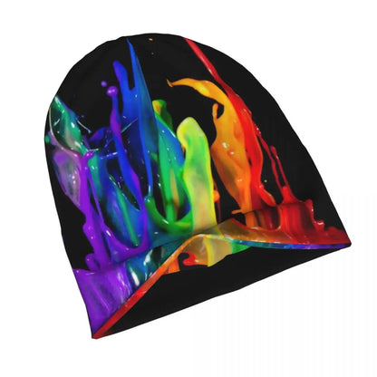 LGBTQIA+ Queer Pride Paint Splash Skullies Beanie Cap