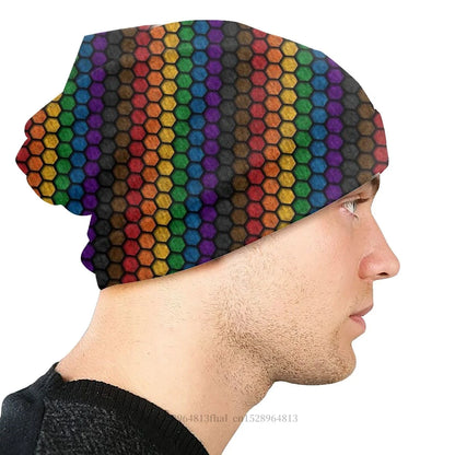 LGBTQIA+ Queer Pride Hexagon Skullies Beanie Cap