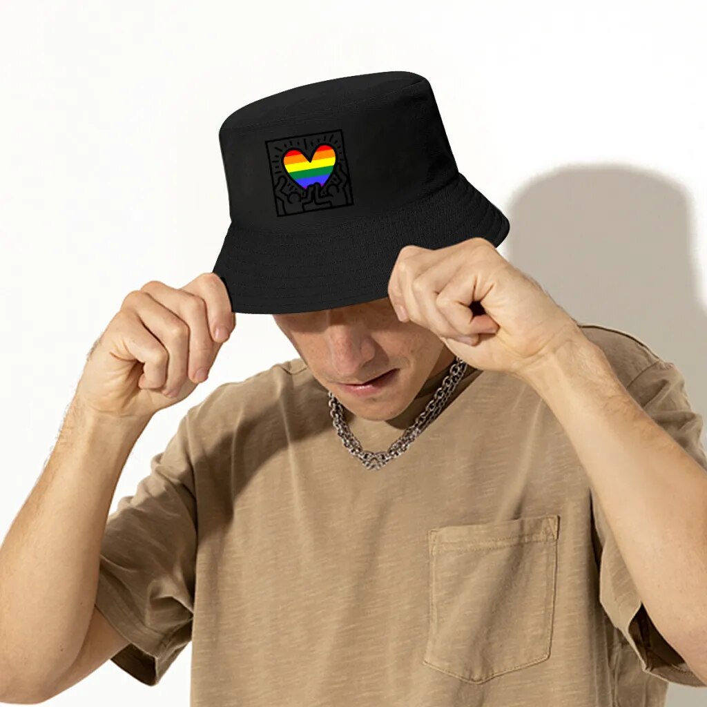 Hats - Lifting Rainbow Hearts Bucket Hat