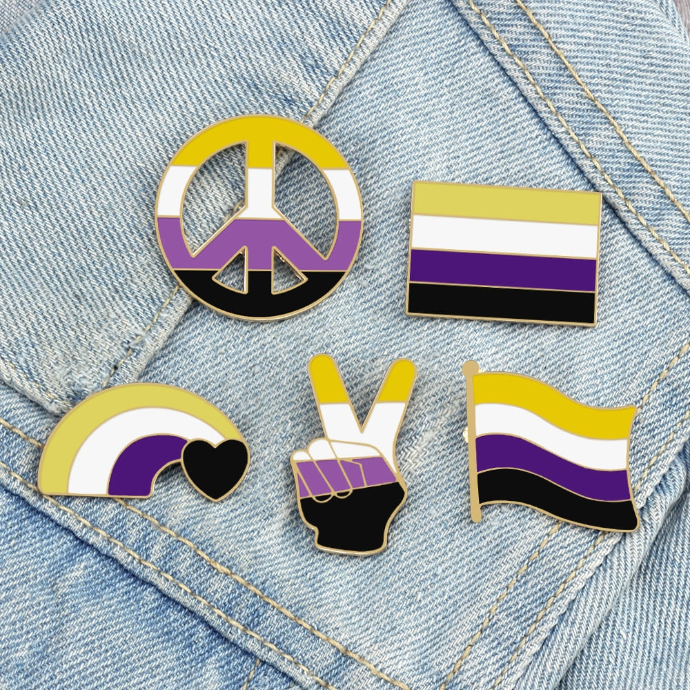 Enamel Pins - LGBTQIA+ Queer Pride Non-Binary Pin Badges 