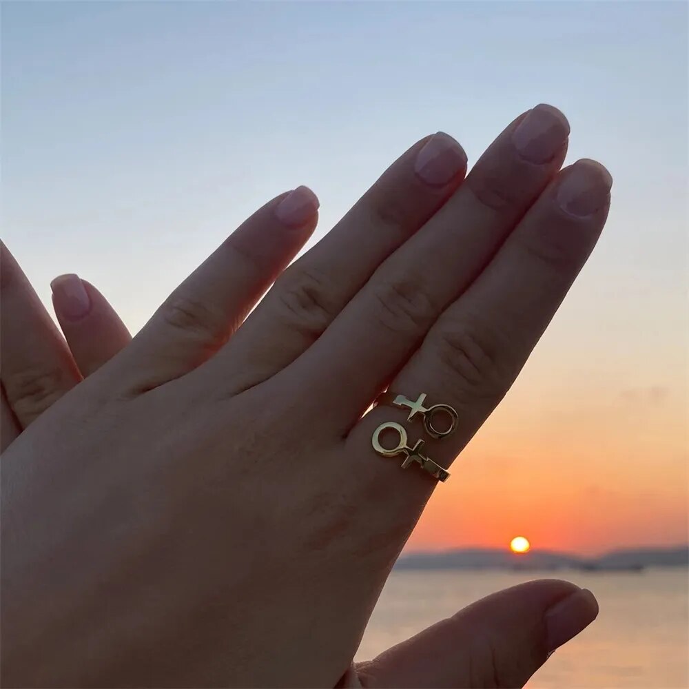 Ring - LGBTQIA+ Minimalist Double Venus Symbol Ring