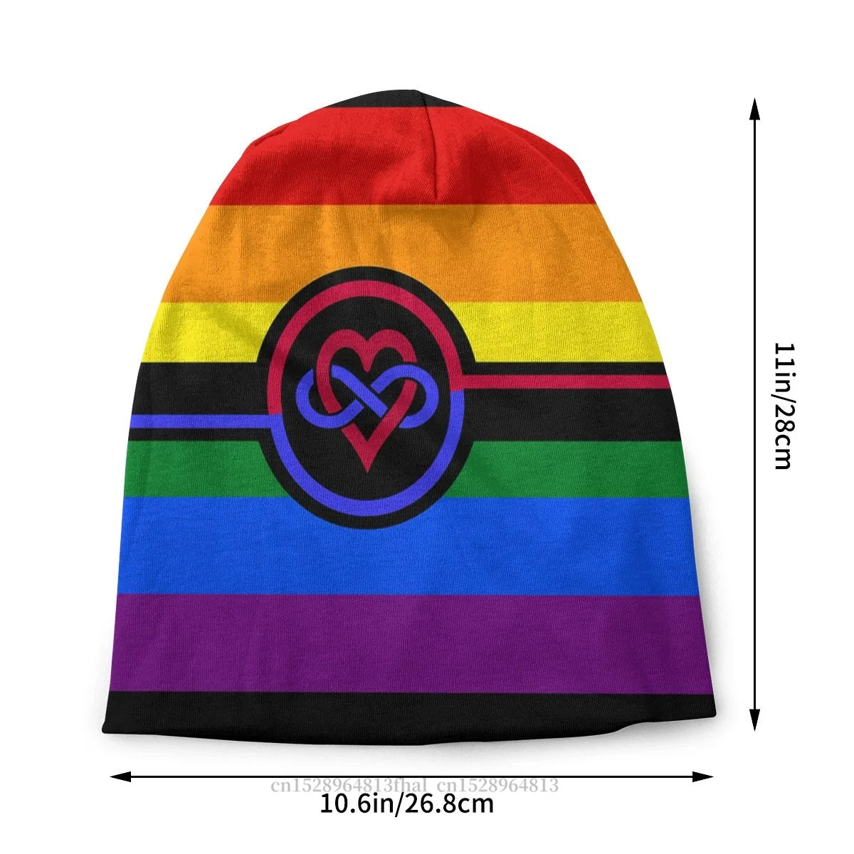 LGBTQIA+ Queer Bi Heart Forever Skullies Beanie Cap