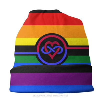 LGBTQIA+ Queer Bi Heart Forever Skullies Beanie Cap