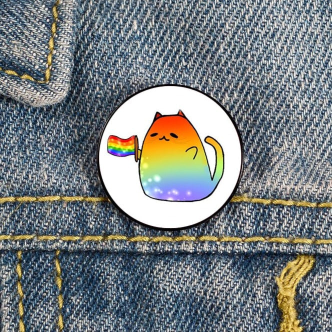 Enamel Pins - LGBTQIA+ Queer Pride Cats Pin Badges 