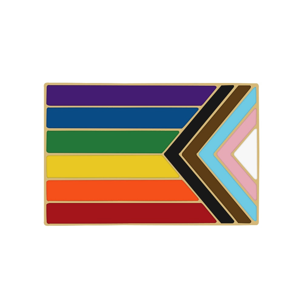 Enamel Pins - LGBTQIA+ Queer Inclusive Progress Pride Pin Badges 