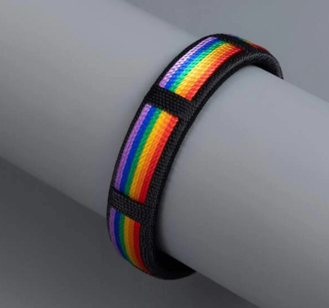 Bracelet - LGBTQIA+ Queer Woven Rainbow Cuff Bracelet