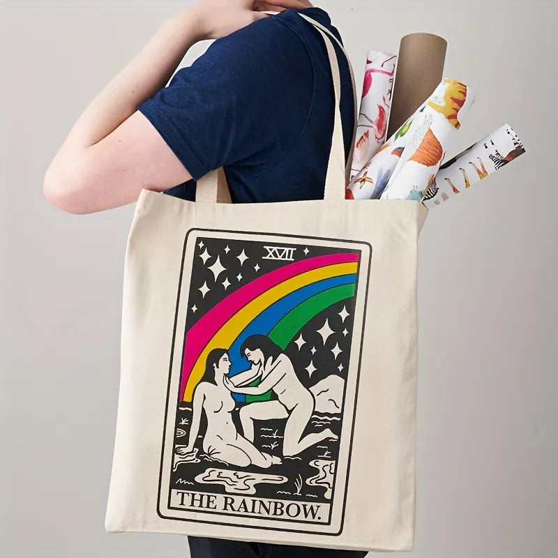 Tote Bags - The Sapphic Rainbow Tarot Tote Bag