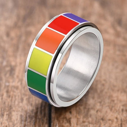 Ring - LGBTQIA+ Rainbow Spinner Band Ring