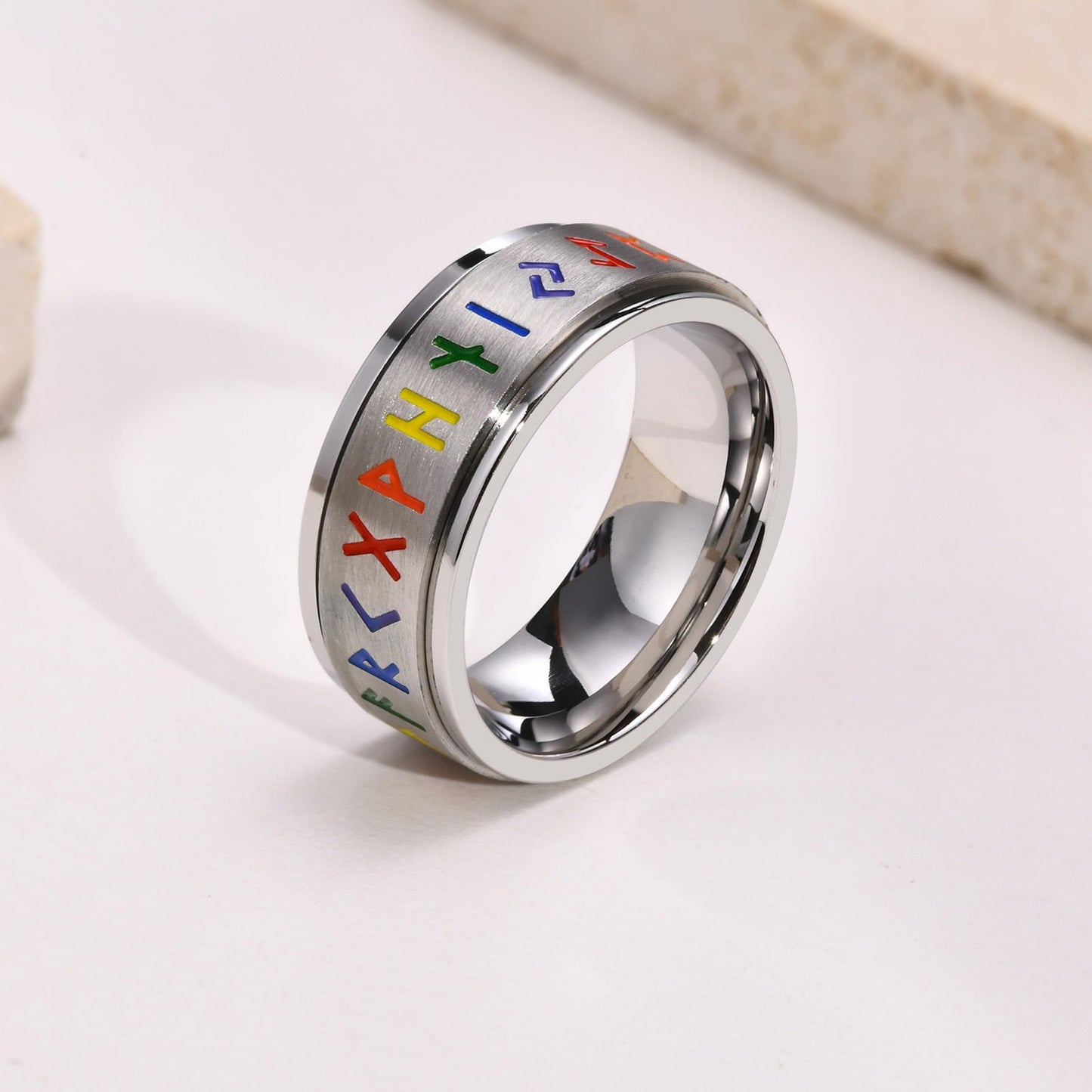 Ring - Rainbow Rune Rotatable Ring