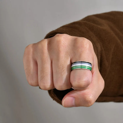 Ring - LGBTQIA+ Pan, Genderfluid Or Aromantic Stainless Steel Pride Rings