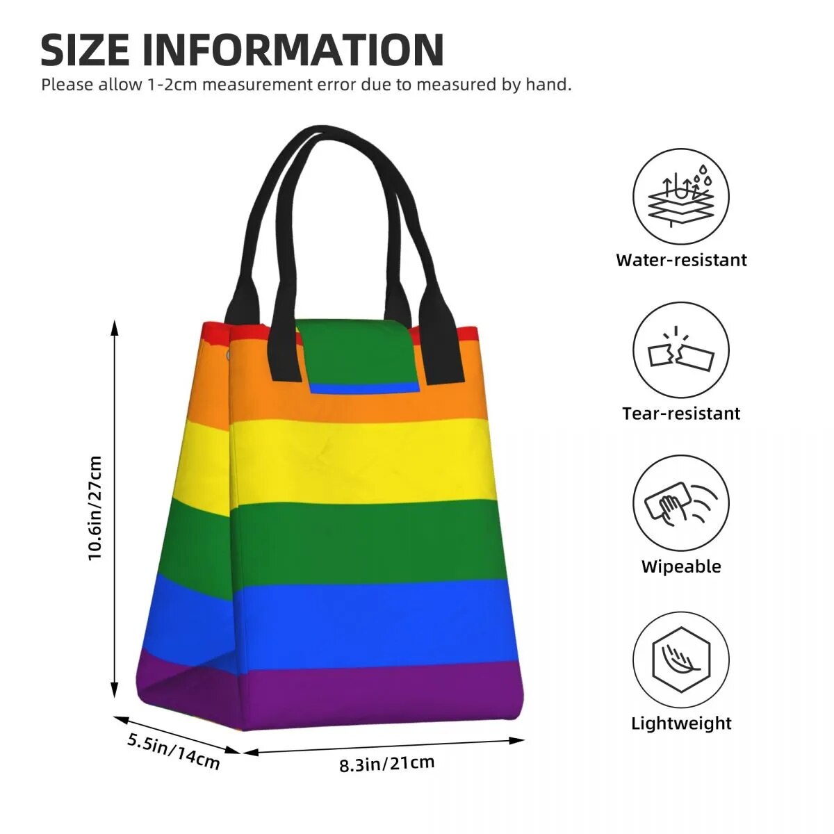 Lunch Bag - LGBTQIA+ Insulated Cooler Lunch Bags - Medium