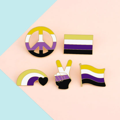 Enamel Pins - LGBTQIA+ Queer Pride Non-Binary Pin Badges 