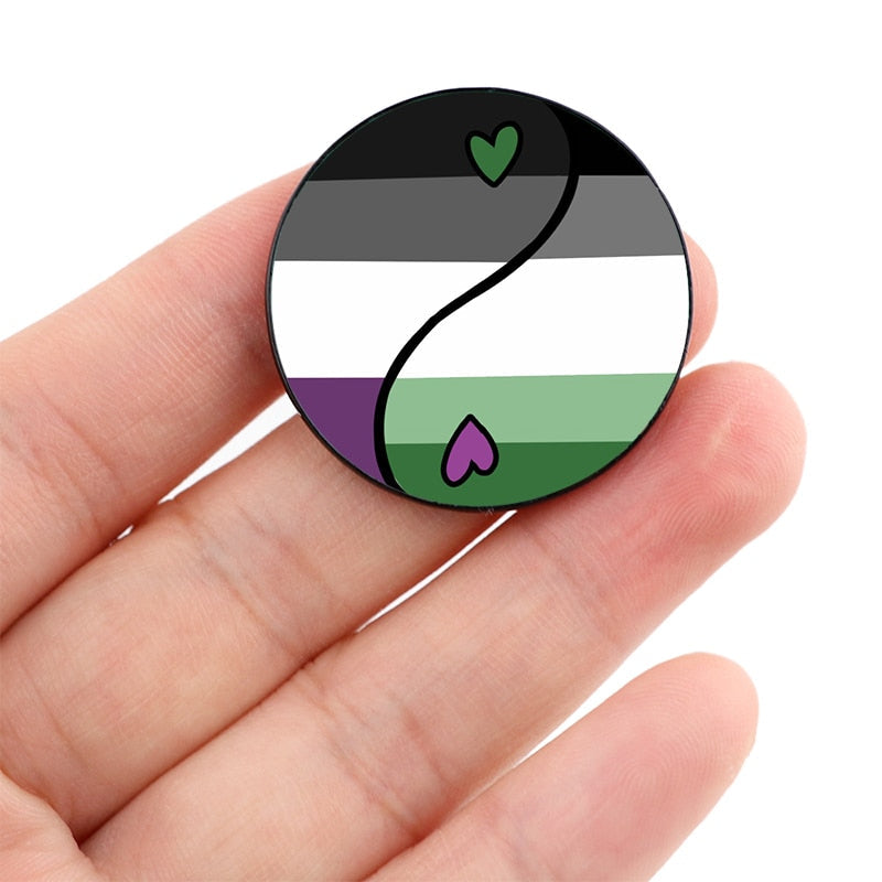 Enamel Pins - LGBTQIA+ Queer Pride Yin Yang Pin Badges 