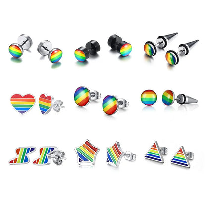 Earrings - LGBTQIA+ Pride Rainbow Stud Earrings - 13 Different Designs!