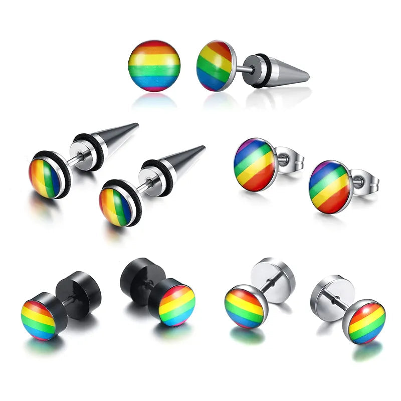 Earrings - LGBTQIA+ Pride Rainbow Stud Earrings - 13 Different Designs!