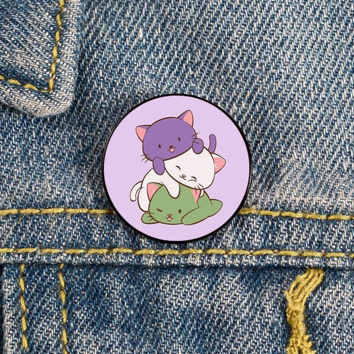 Enamel Pins - LGBTQIA+ Queer Pride Cats Pin Badges 