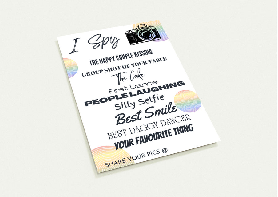 Wedding Menu - Pride Circles Wedding Menu With I Spy - LGBTQIA+ Queer