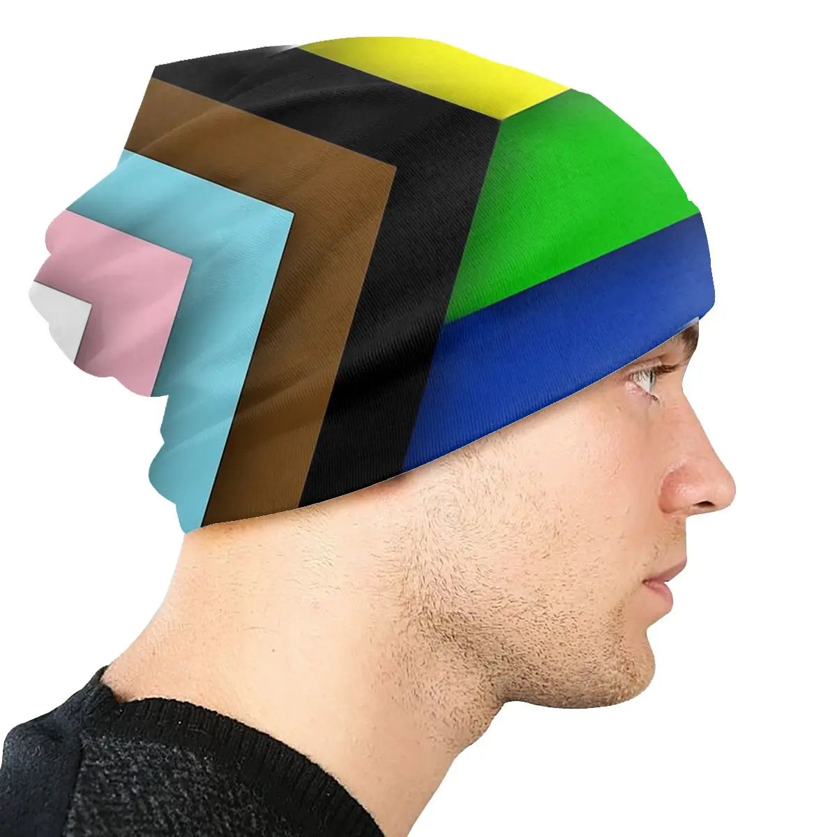 LGBTQIA+ Queer Progress Pride Flag Skullies Beanie Cap