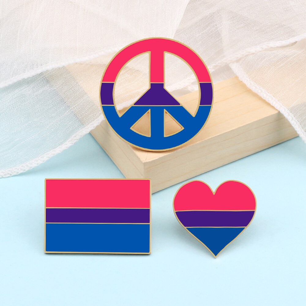 Enamel Pins - LGBTQIA+ Queer Pride Bisexual Pin Badges 