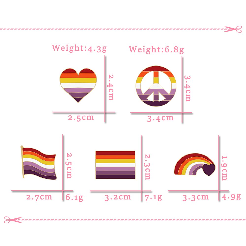 Enamel Pins - LGBTQIA+ Queer Pride Lesbian Pin Badges 