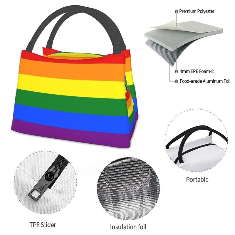 Lunch Bag - LGBTQIA+ Insulated Cooler Lunch Bags - Large