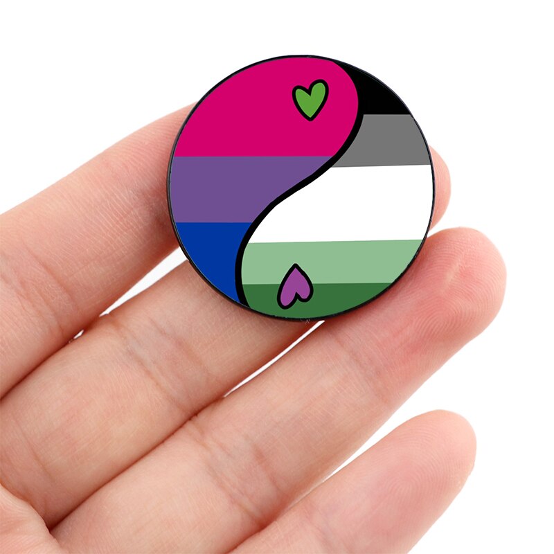 Enamel Pins - LGBTQIA+ Queer Pride Yin Yang Pin Badges 