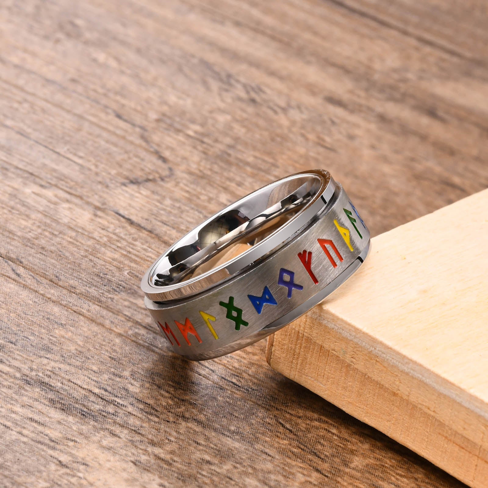 Ring - Rainbow Rune Rotatable Ring