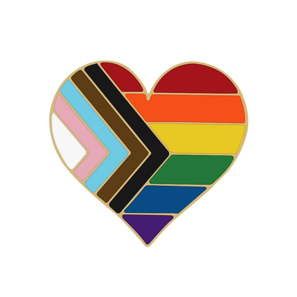 Enamel Pins - LGBTQIA+ Queer Inclusive Progress Pride Pin Badges 