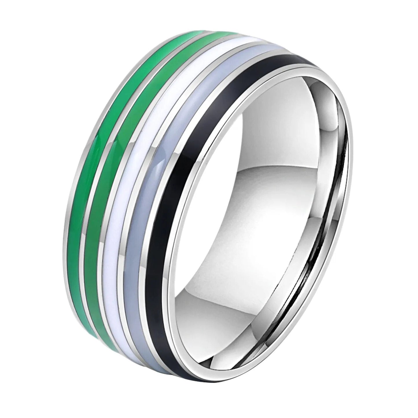 Ring - LGBTQIA+ Pan, Genderfluid Or Aromantic Stainless Steel Pride Rings