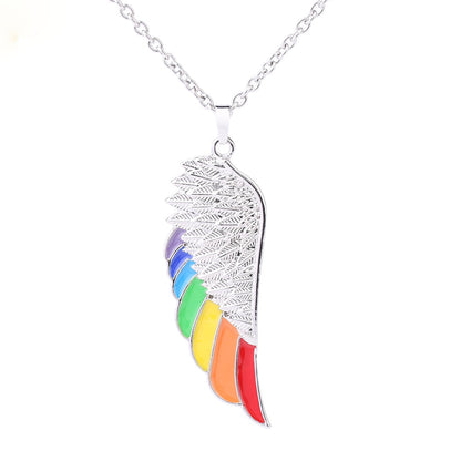 Necklace - Rainbow Angel Wing Necklace