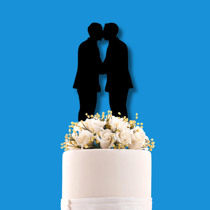 LGBTQIA+ Queer The Suits Wedding Cake Topper