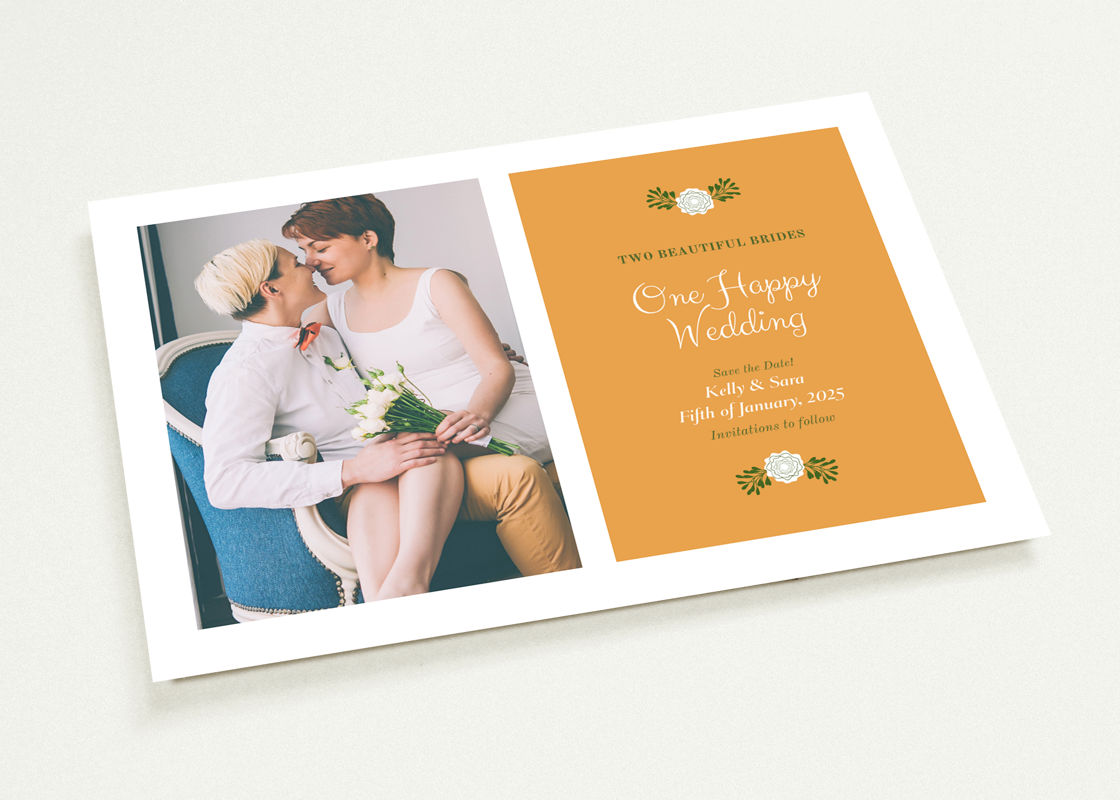 LGBTQIA+ Queer Two Beautiful Brides - Save The Date Cards