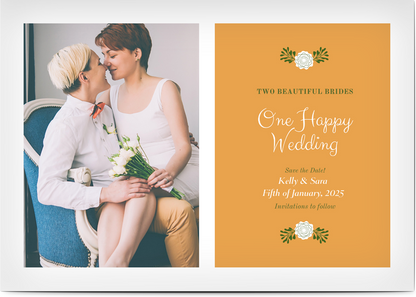 LGBTQIA+ Queer Two Beautiful Brides - Save The Date Cards