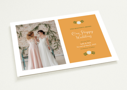 LGBTQIA+ Queer Two Beautiful Brides - Save The Date Cards