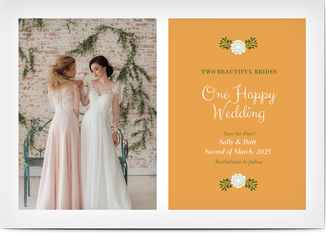 LGBTQIA+ Queer Two Beautiful Brides - Save The Date Cards