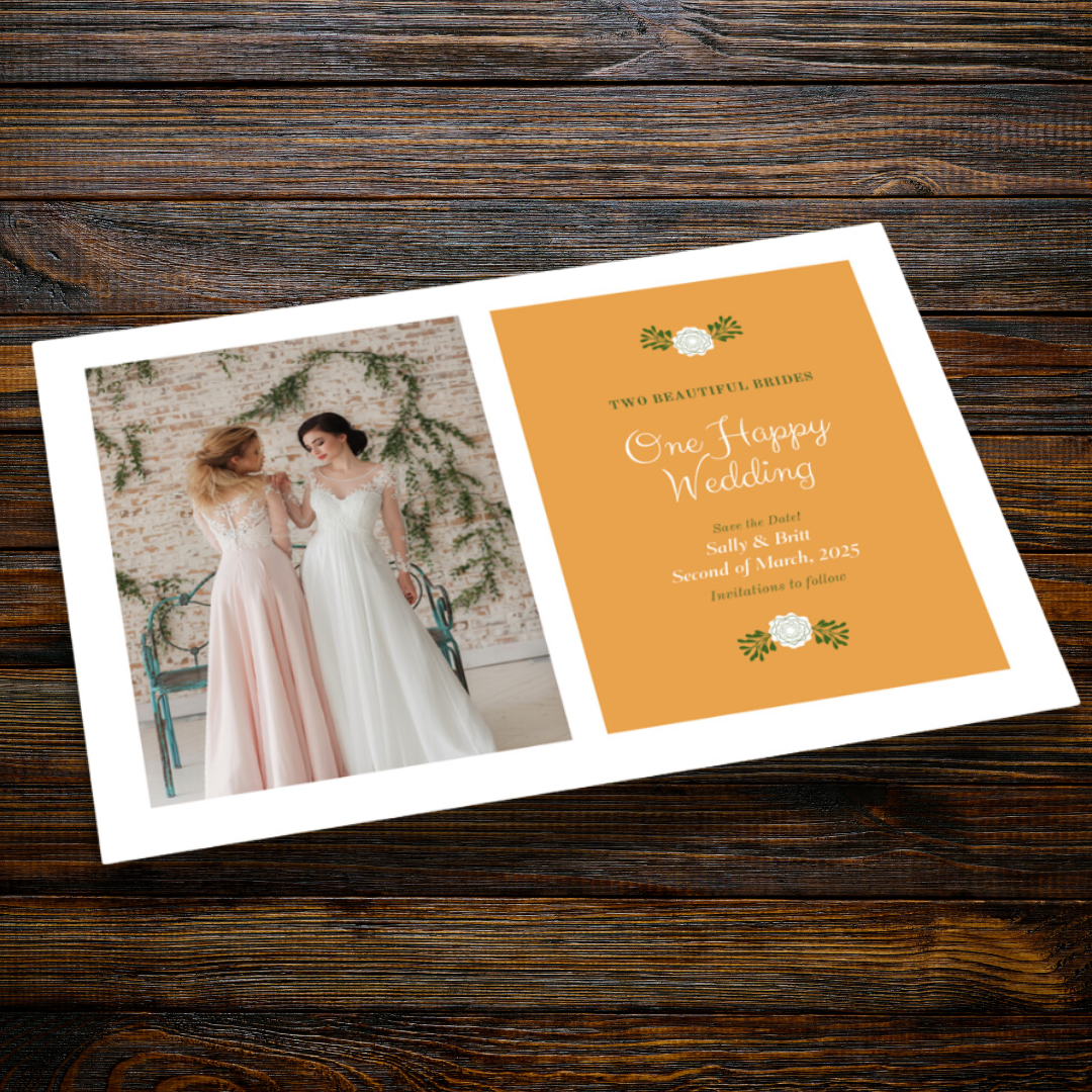 LGBTQIA+ Queer Two Beautiful Brides - Save The Date Cards