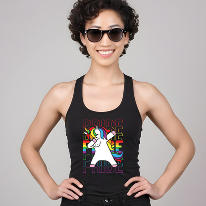 Dab Dab Unicorn Pride Racerback Tank