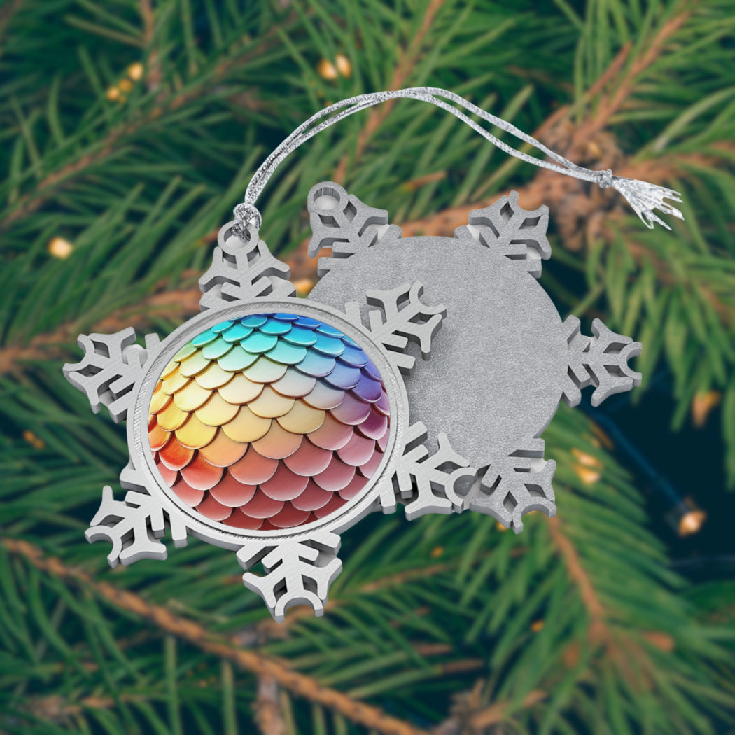 Home Decor - Unity Crystal Frost LGBTQIA+ Queer Pewter Snowflake Ornament