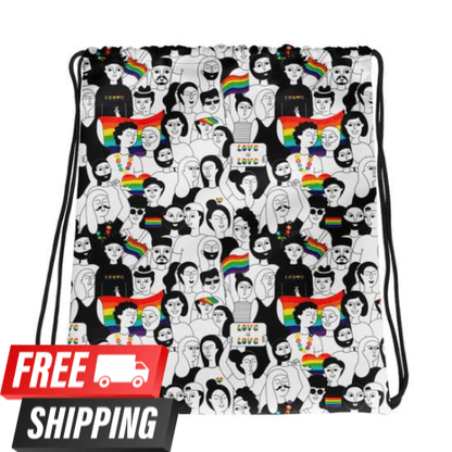 Drawstring Bags - Proud Crowd Drawstring Bag