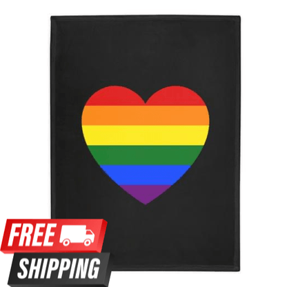 Throw Blanket - Pride Heart - Fleece Throw Blanket