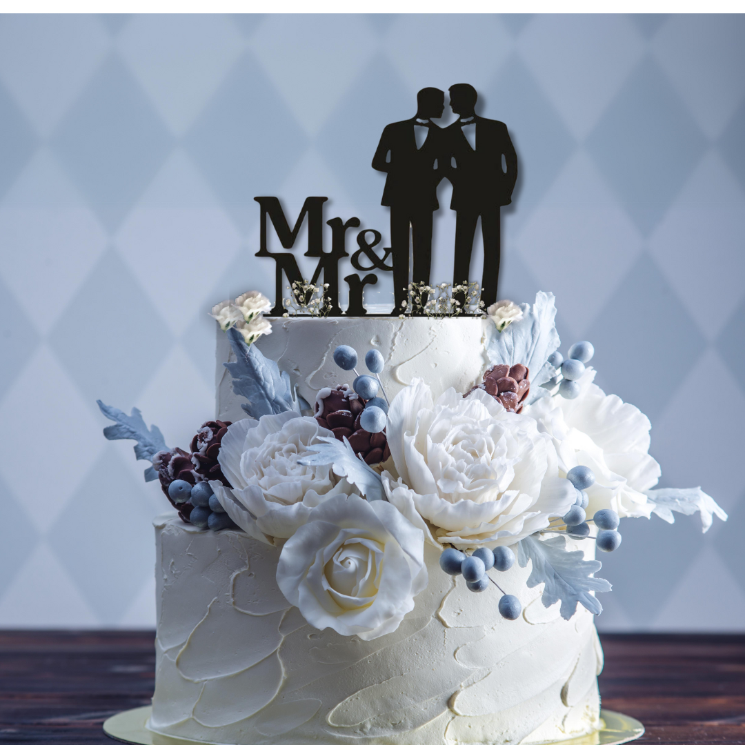 LGBTQIA+ Queer Mr & Mr - Wedding Cake Topper