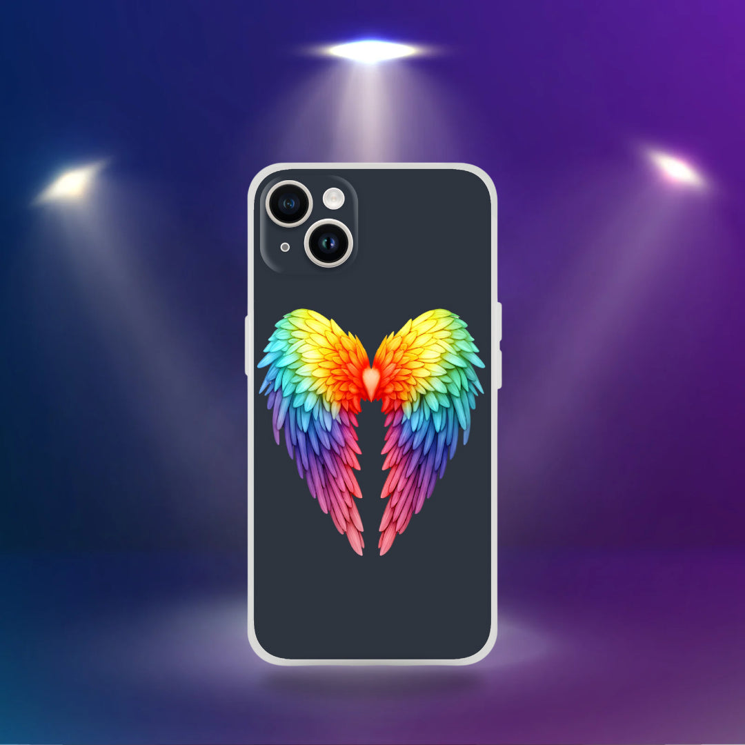 Mobile Phone Case - Get Your Rainbow Pride Wings Flexi Phone Case - LGBTQIA+ Queer