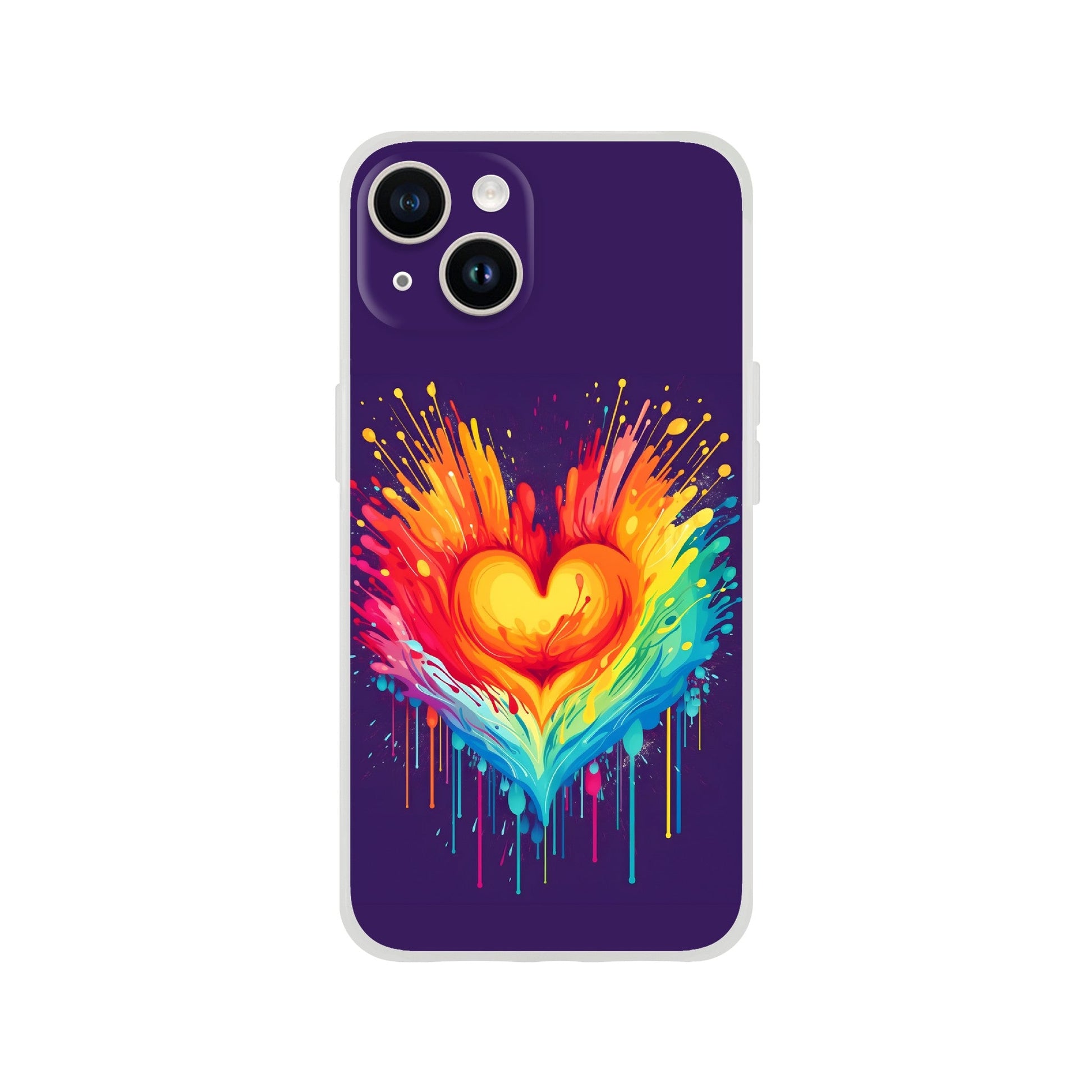 Mobile Phone Case - Heart Drop Pride Flexi Phone Case - LGBTQIA+ Queer