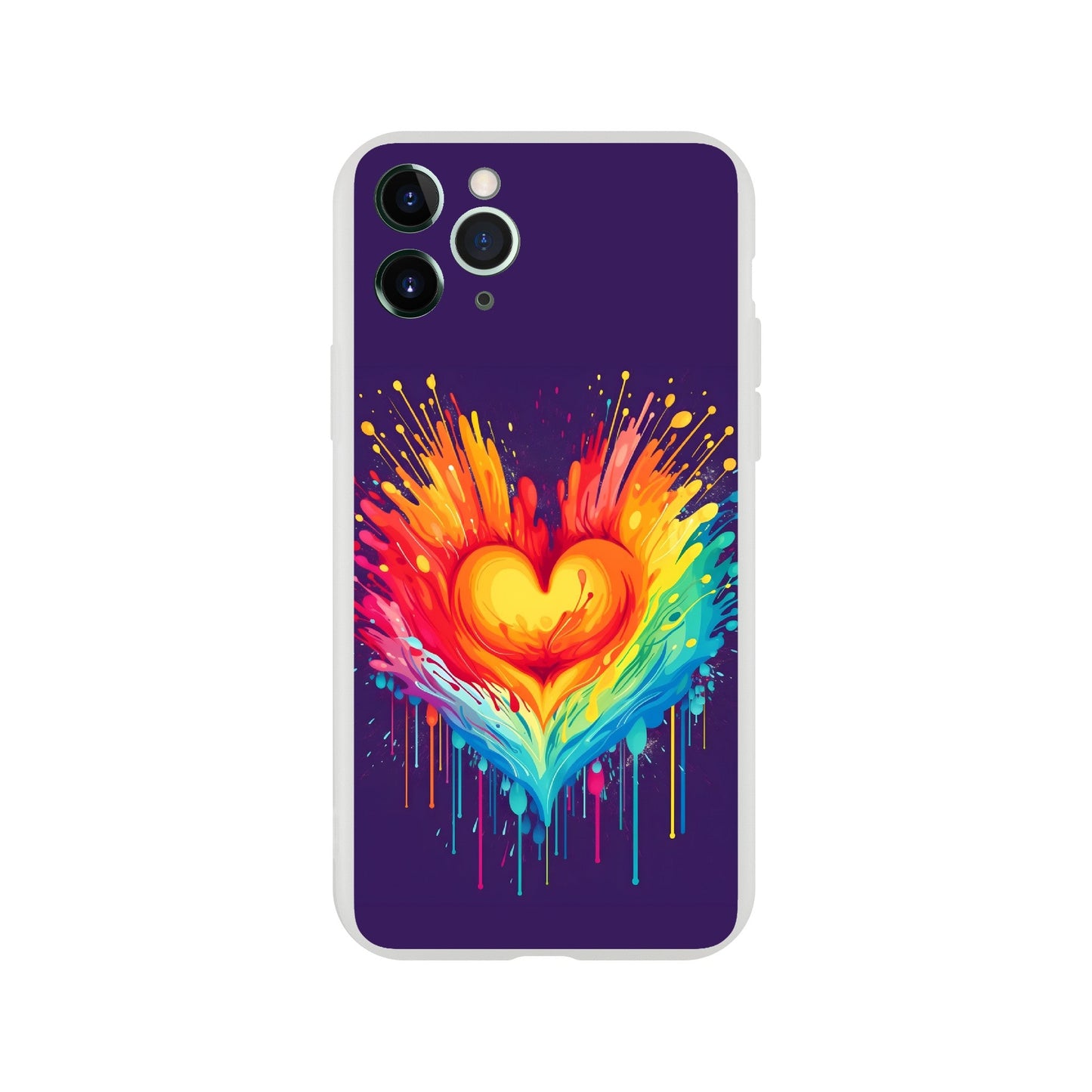 Mobile Phone Case - Heart Drop Pride Flexi Phone Case - LGBTQIA+ Queer