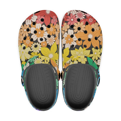 LGBTQIA+ Queer Floral Fantasy Pride Clog Slides