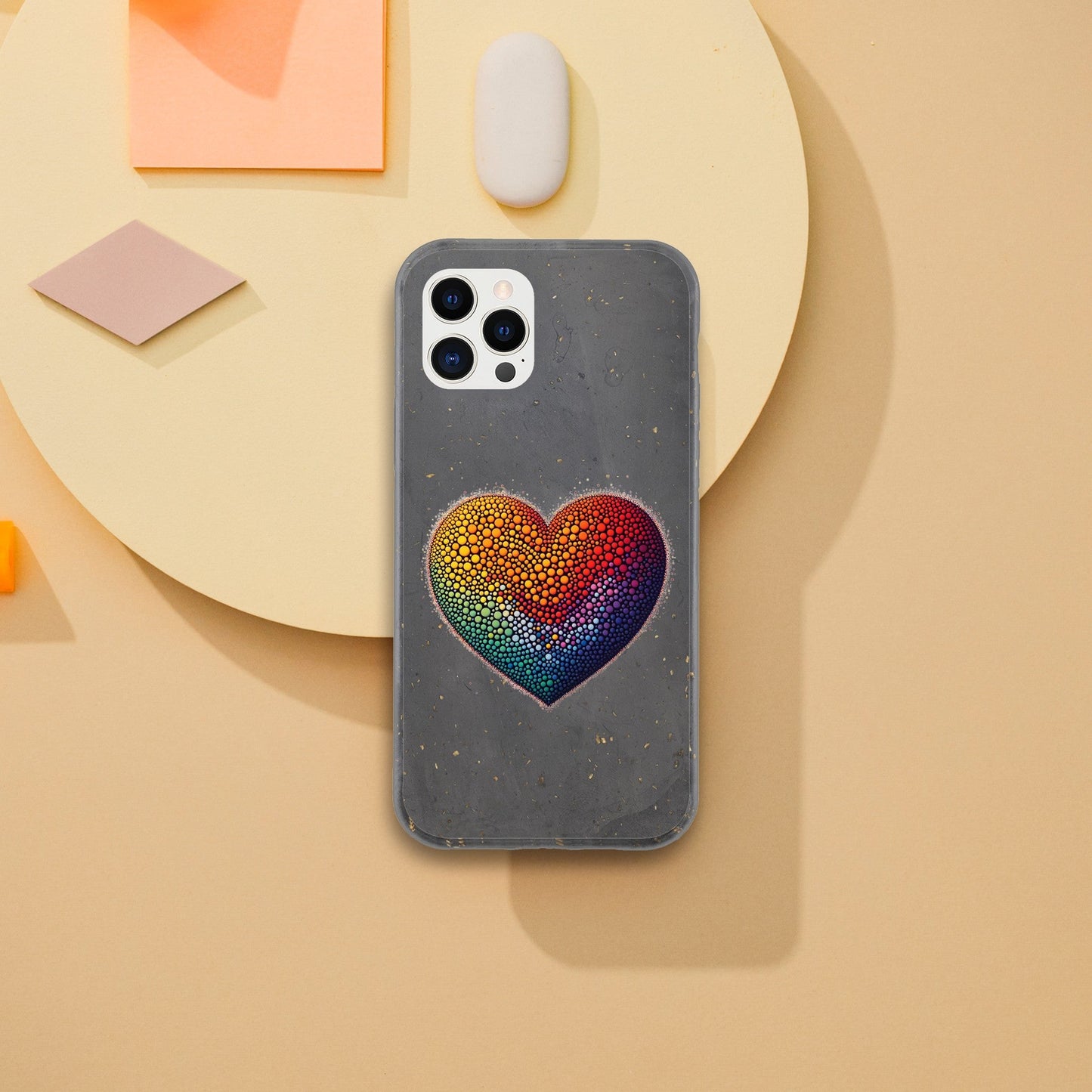 Mobile Phone Case - Heart Drops - IPhone Case - Samsung Case - Clear - Flexi - Bio - LGBTQIA+ Mobile Phone Cases